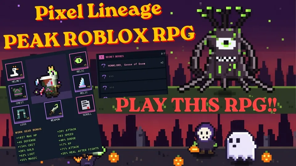 Video thumbnail: Pixel Lineage preview artwork calling it a peak Roblox RPG