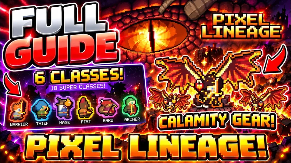 Video thumbnail: Pixel Lineage full guide covering six classes and gear
